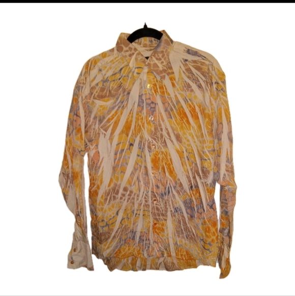 Vizzini Tops - Vizzini Multi Colored, Textured & Pattern Shirt Large